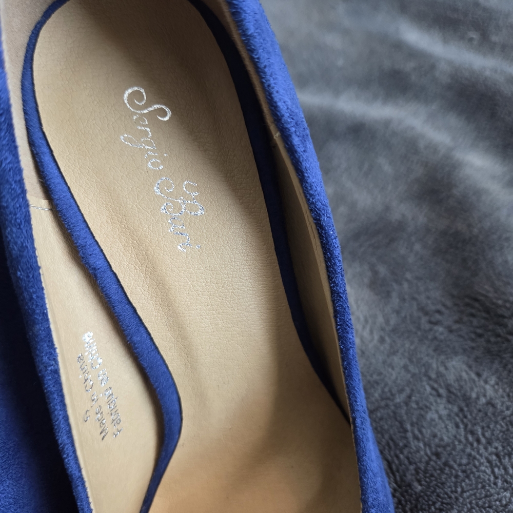 Sergio Bari Royal Blue Suede Heels - Picture 6 of 13